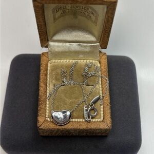 Authentic Tiffany & Co. Elsa Peretti Bean Necklace Sterling Silver mini bean